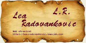 Lea Radovanković vizit kartica